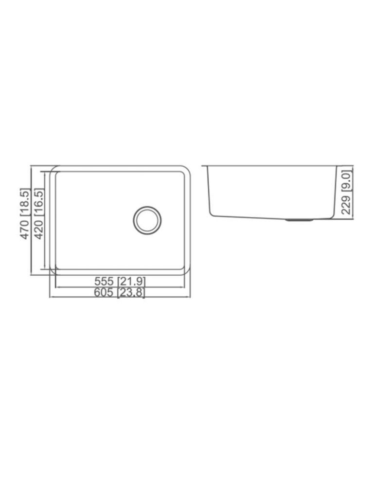  single bowl tight radius sink