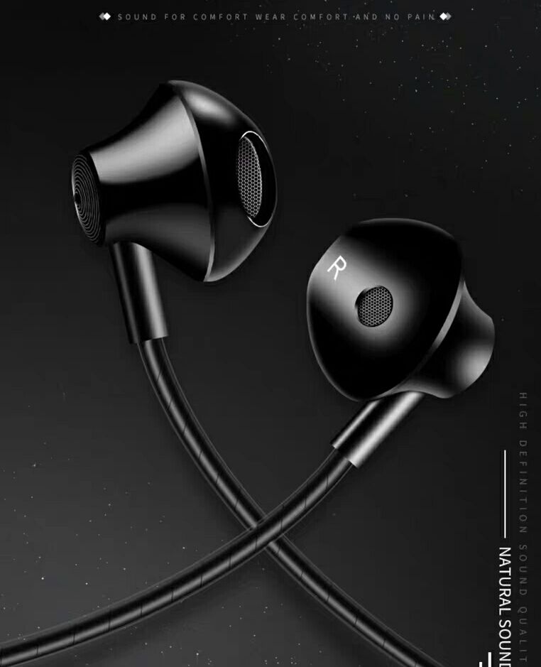 In-ear subwoofer high sound quality genuine universal boys and girls line control with wheat game earplugs sports headset headset