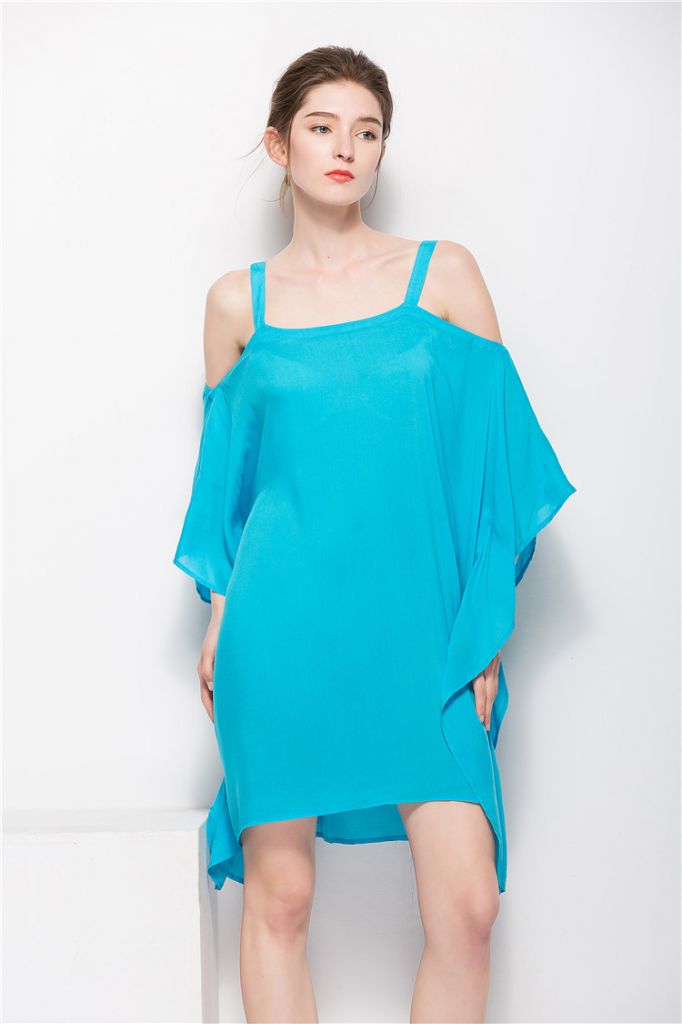 Off Shoulder Rayon Loose  Beach Dress for Women