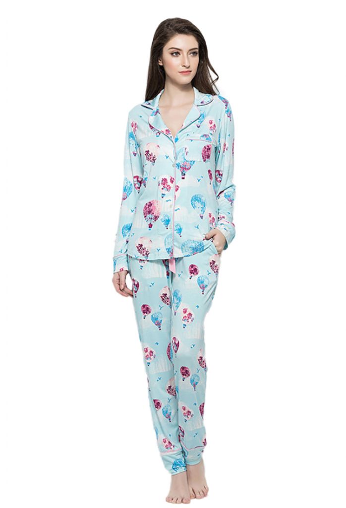 Pajamas for Women,Luxury Womens Pajamas,100% Cotton Women's Pajamas Button Down Pajama Piping Sets Sleepwear