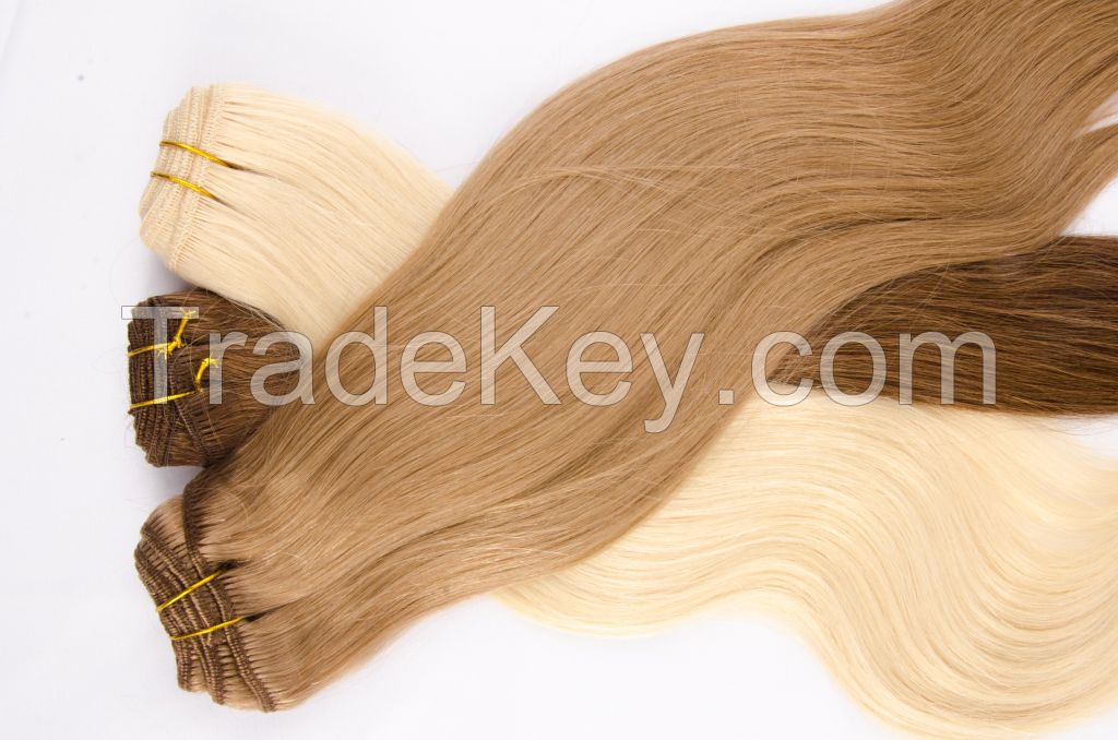 Remy Virgin Human Hair Weft, Wholesale 100% Natural Hair Extention Products, 14-30&quot;