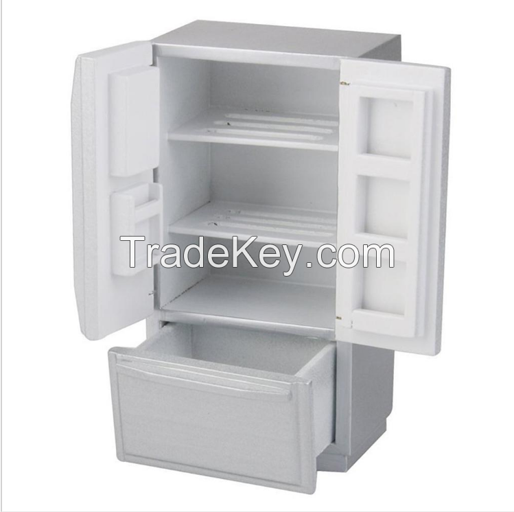 ABWE Best Sale 1:12 Dollhouse Kitchen Miniature Wooden Fridge Refrigerator