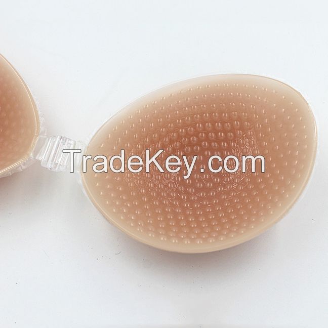 Hot sale comfortable simple nude silicone bra design with granule massage