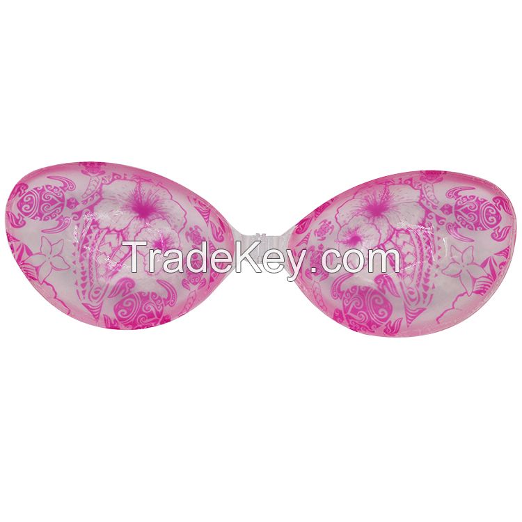 Strapless Backless Bra Reusable Prints Silicone Bra