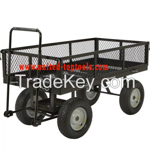 Strongway Steel Jumbo Garden Wagon - 2,200-Lb. Capacity, 60in.L x 31 1/2in.