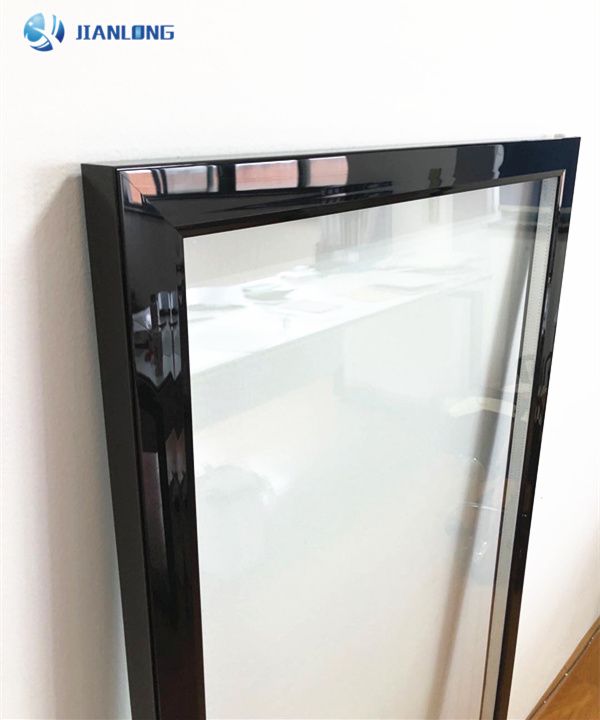 20mm plastic or aluminium beverage cooler glass door for freezer part