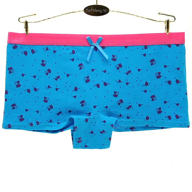 Hot Sale Yun Meng Ni Women Cotton Boyshort Ladies Panties Girls Print