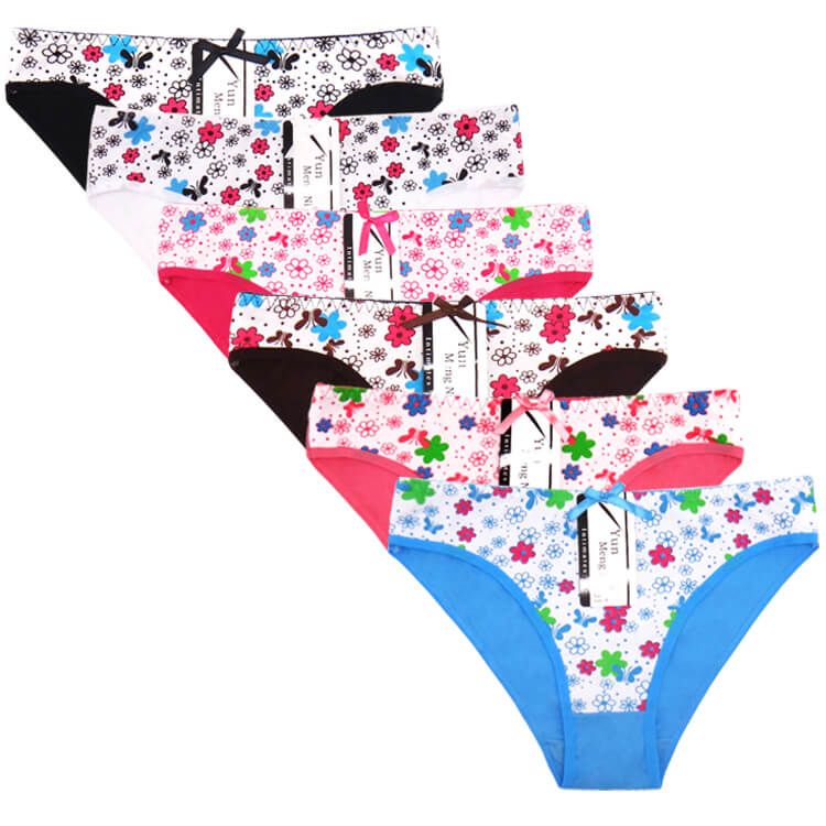 Hot Sale Yun Meng Ni Women Cotton Boyshort Ladies Panties Girls Print