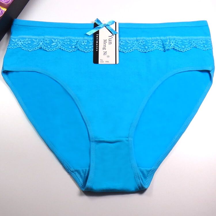 Wholesale Hot Women Plus Size Cotton Panties with lace and bow Ladies