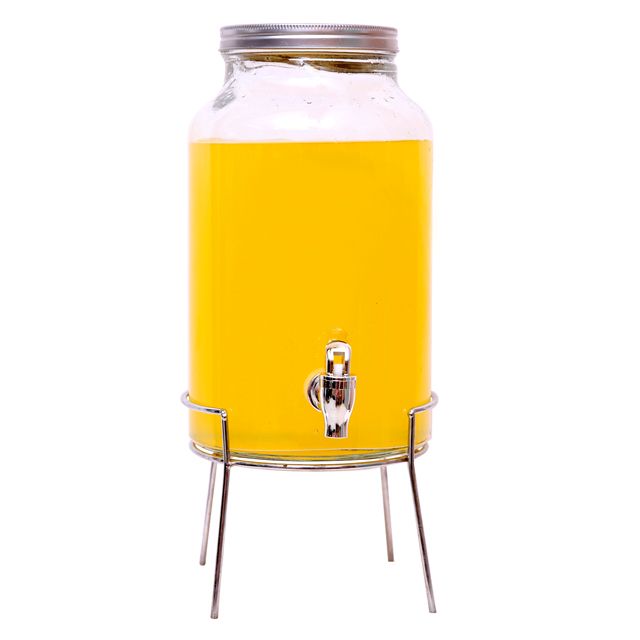 5.5L PLAIN  GLASS BEVERAGE DISPENSER WITH SLIVER RACK