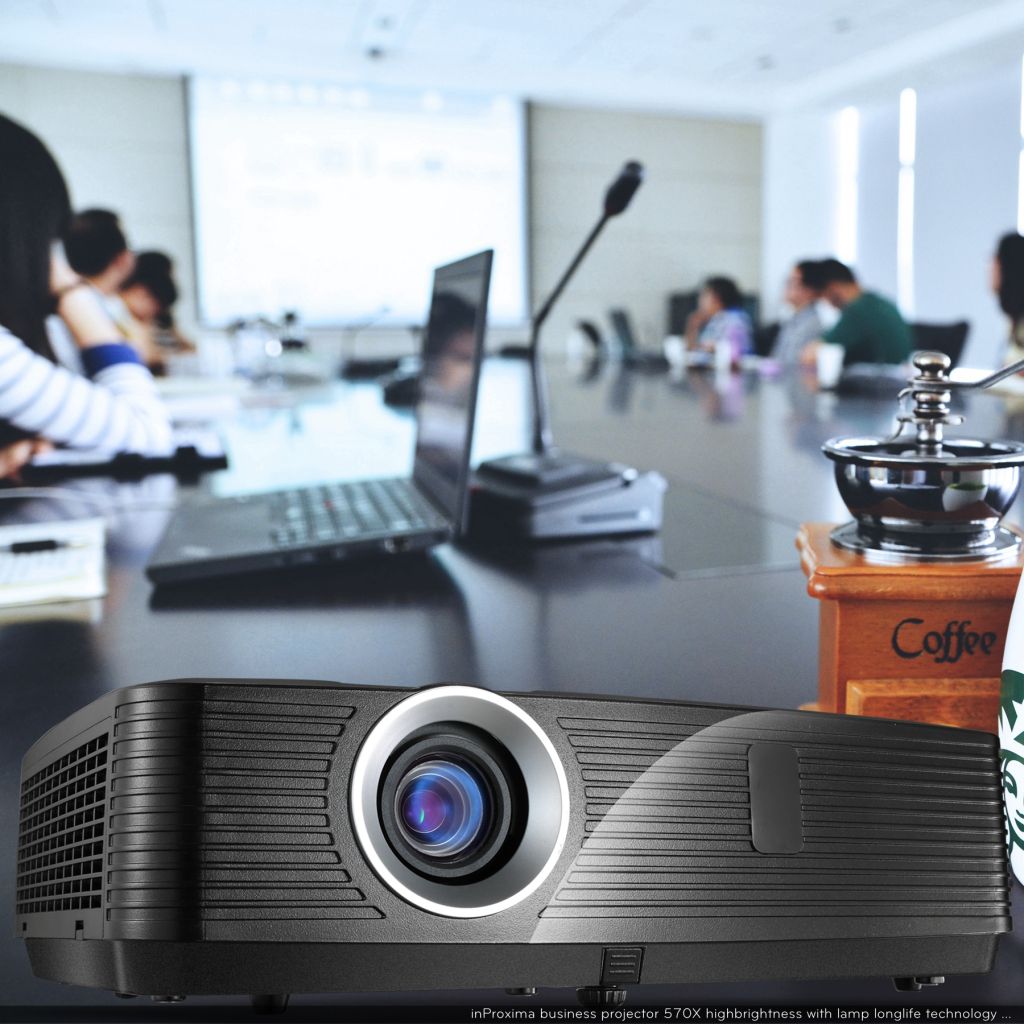 InProxima 570X Large Screen Business Outdoor Building Projector XGA/1024X768P for Bright Meeting Rooms Office Presentation