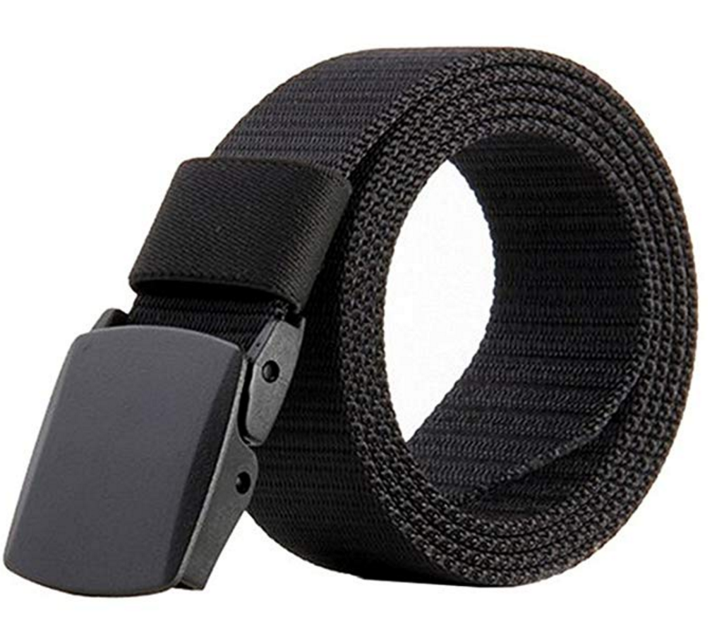 leather, nylon, canvas, elastic belts