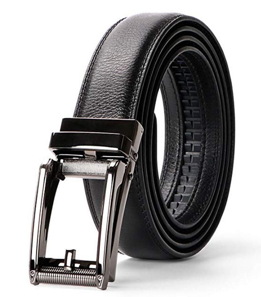 Men's Leather Belts with Automatic Buckle