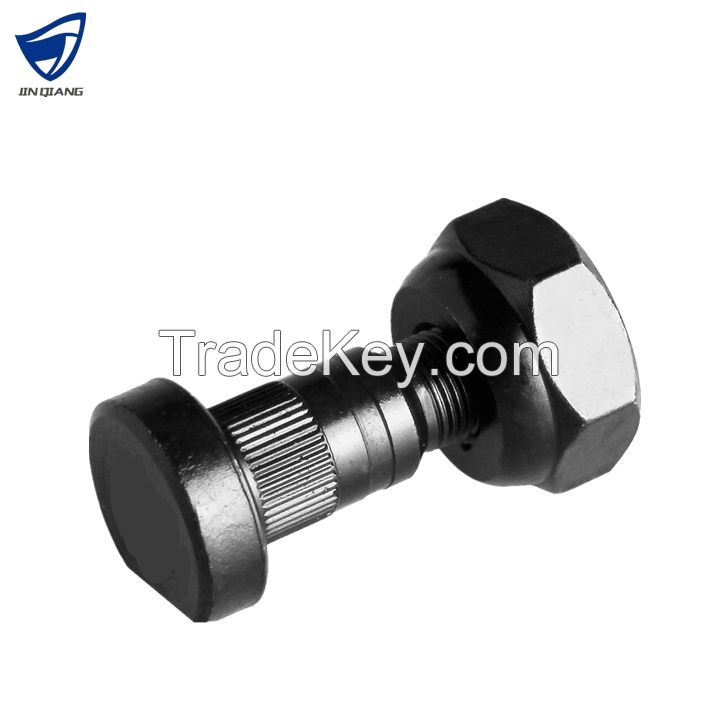 JQ High Quality Alloy Steel Black Phosphate Front Wheel Hub Bolts And Nuts M18*1.5*65 