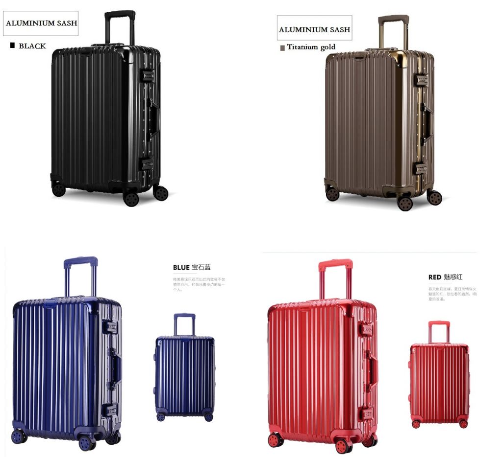 Wholesale High-end aluminum travel trolley waterproof suitcase rolling luggage with TSA lock