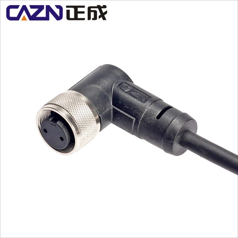 M16 5pin female A code right  angel connector with 0.5m PVC unshield cable