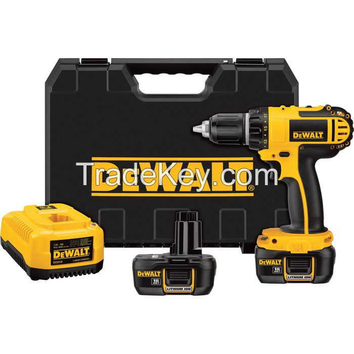  DEWALT Compact Cordless Drill/Driver Kit â 18 Volt, 1/2in., Model# DCD760KL