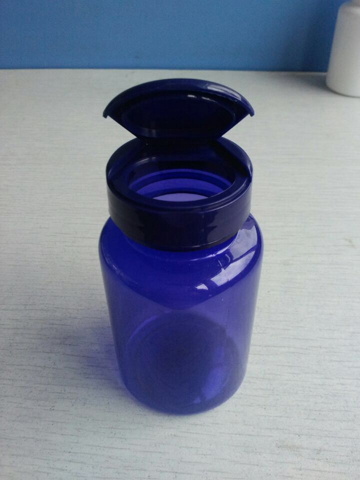 Special Blue/white Plastic Bottle With Flip Cover Caps Medecine Pill Bottle