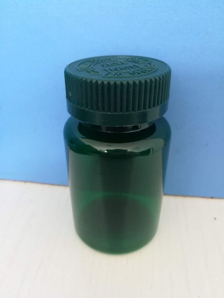 Pill Plastic Bottles with Green Color-Made by Pet Plastic