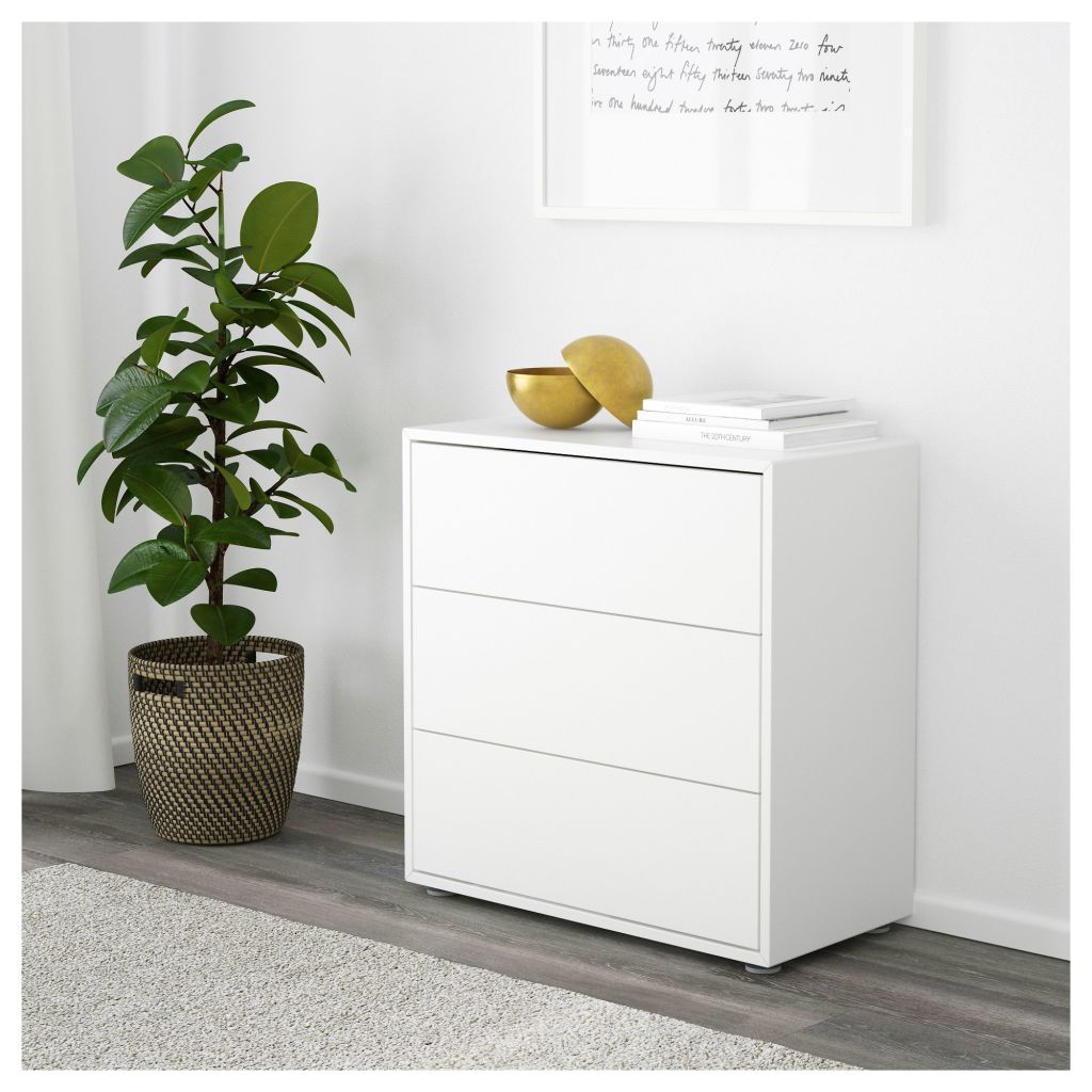 Cabinet with 3 drawers, white
