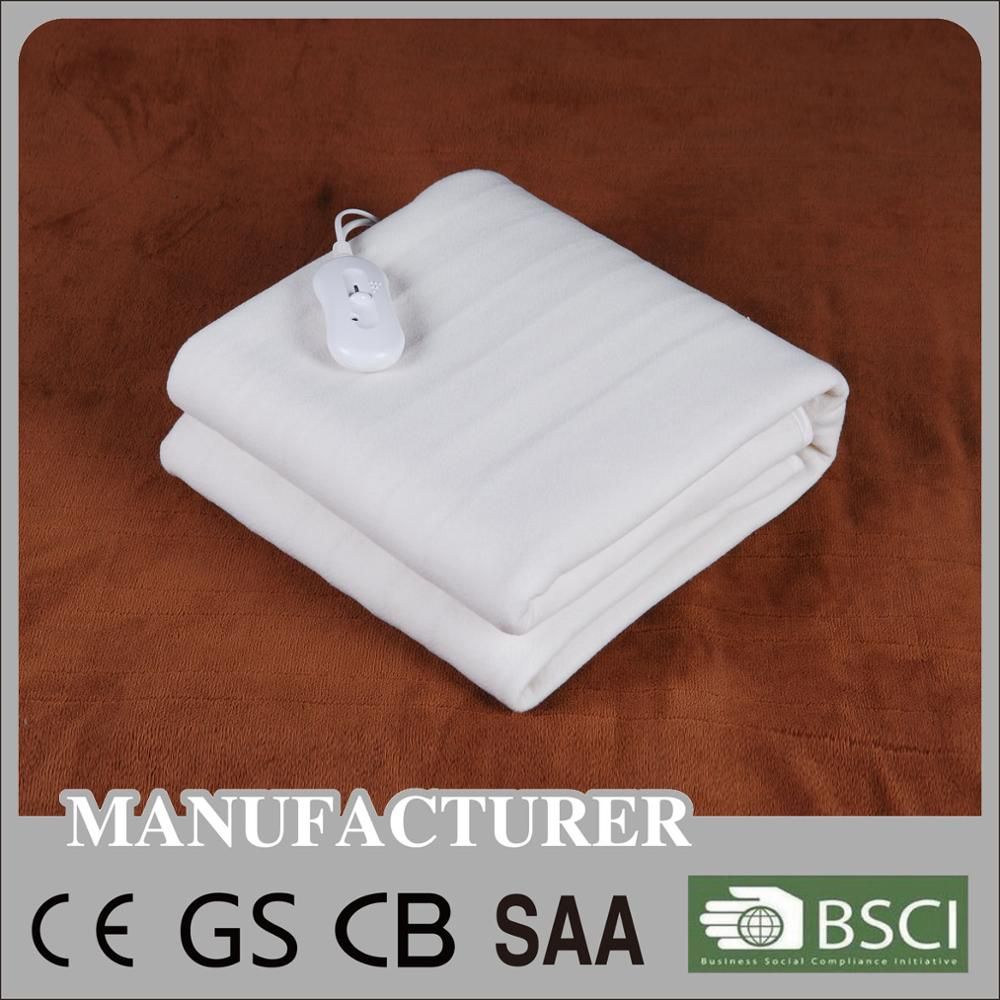Hot Sale 100% Polyester Washable Single Electric Bed Warmer Electric Heated Blanket