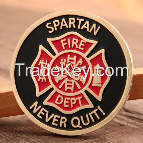 Cheap Coins | Spartan Firefighter Challenge Coins