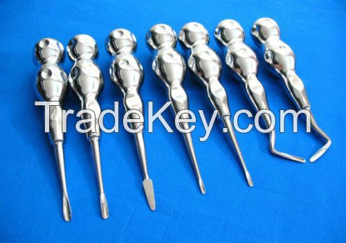 English Pattern Grooved Handle Luxating Apical Root Elevators Kit
