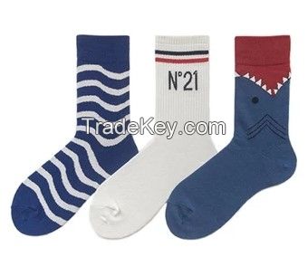 Good quality knee crew ladies comfy thick stripe sport socks