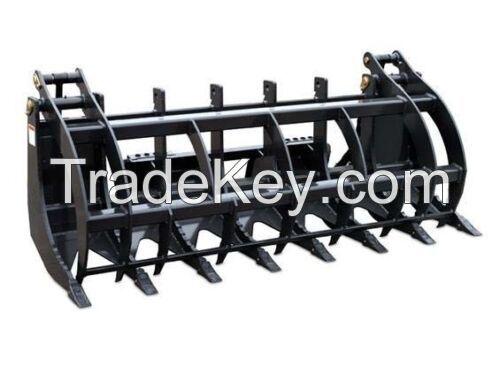 72" Log, Brush & Rock Grappler for Skid Steer - 3000 Hydraulic Cylinder T1 Steel