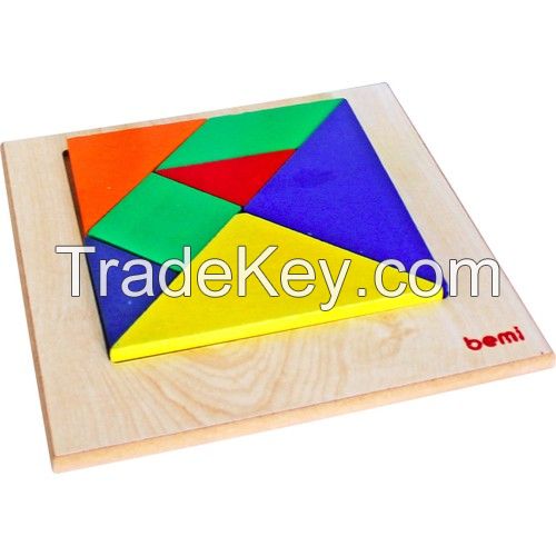 Wooden Tangram Colorful 7 pieces