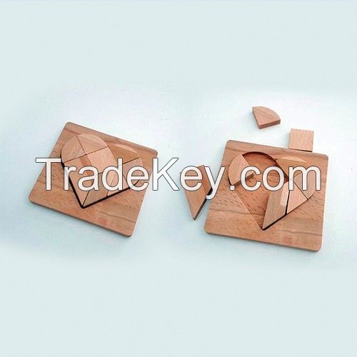 Wooden Tangram Heart Shape