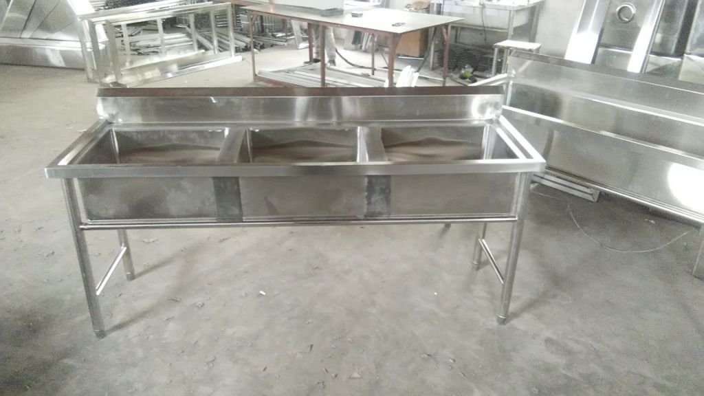 3 bowls stainless steel sink 