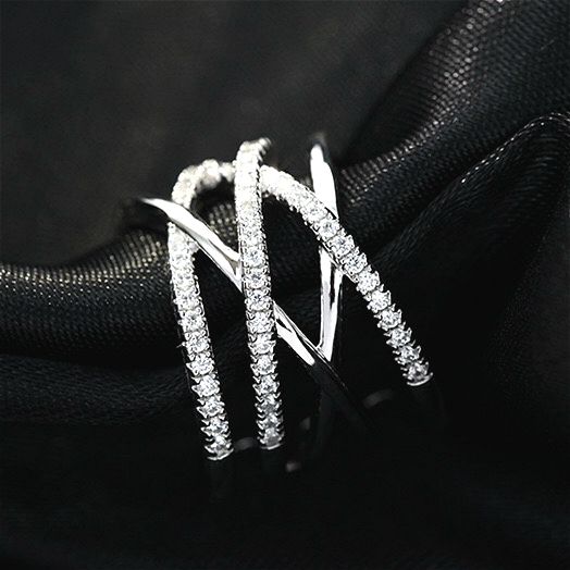 Cross Loops Rings with Diamond for Women