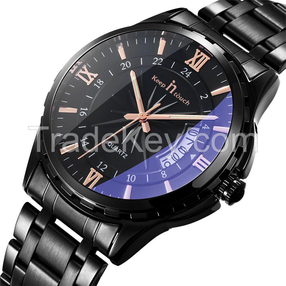 Wholesale Cheap Custom Logo men's quartz wrist Watches with steel band