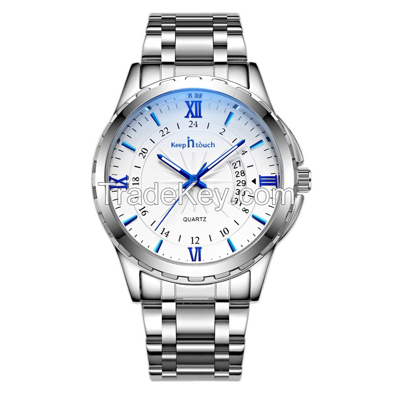 Wholesale Cheap Custom Logo men's quartz wrist Watches with steel band