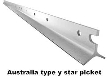 new type y post 1800mm black coated steel y star picket 