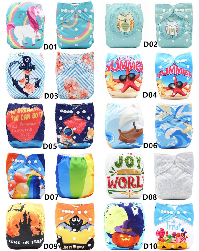 One Size Baby Washable Reusable Pocket Cloth Diapers, With Microfiber