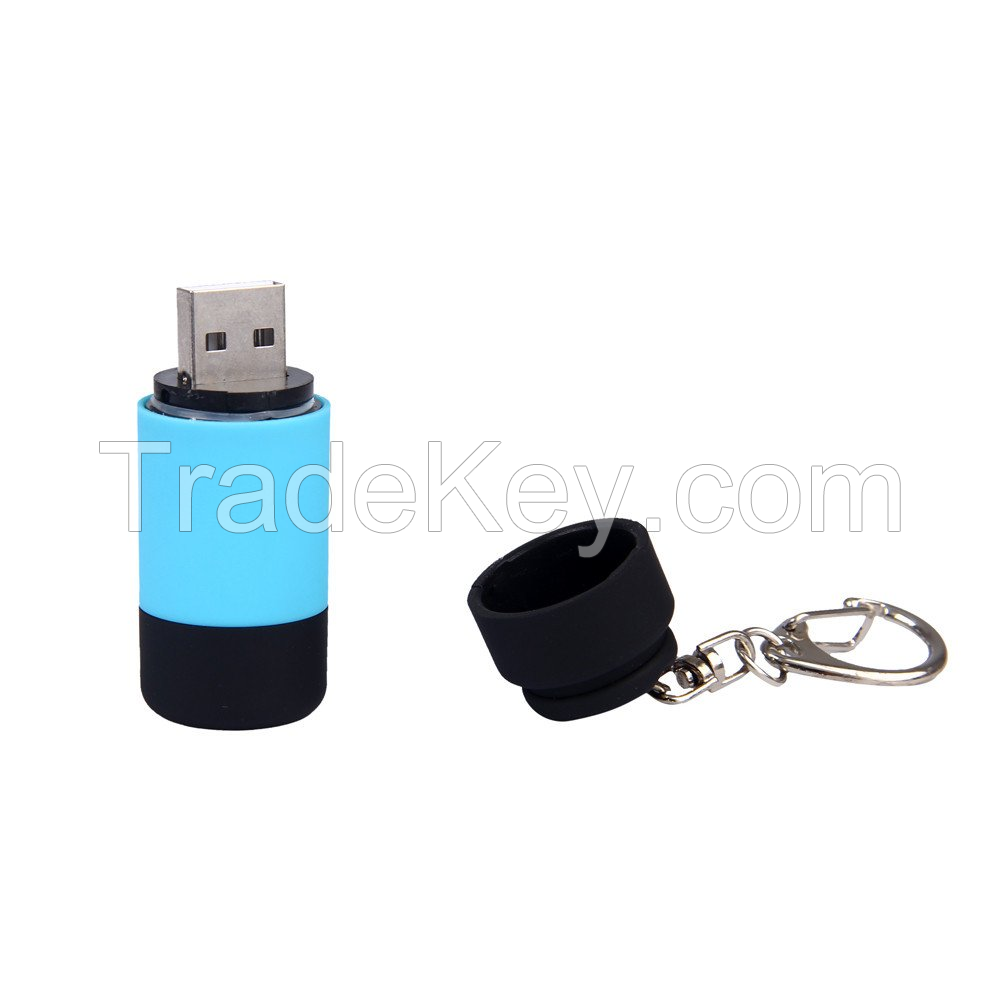 USB mini rechargeable flashlight, ultra bright torch key chain light