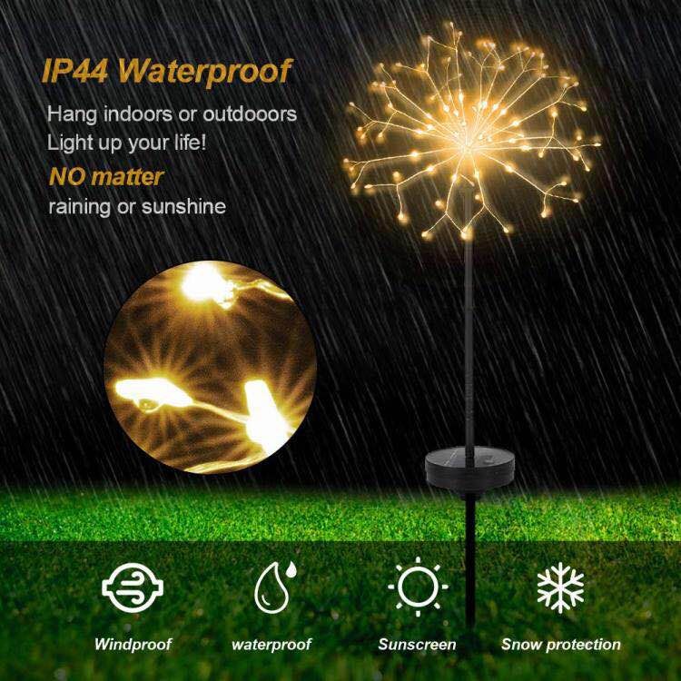 120 Led Outdoor Solar Garden Decorative Lights With Remote, Copper Wire Led Starry Fairy String Lights For Landscape Pathway Patio Wedding Party Corridor