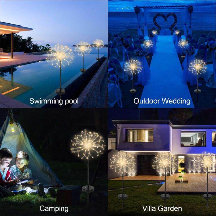 120 Led Outdoor Solar Garden Decorative Lights With Remote, Copper Wire Led Starry Fairy String Lights For Landscape Pathway Patio Wedding Party Corridor