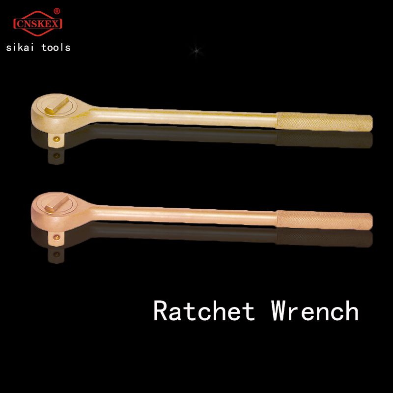 Safety non-spark explosion-proof tool explosion-proof reversing ratchet wrench is made of aluminum bronze and beryllium bronze