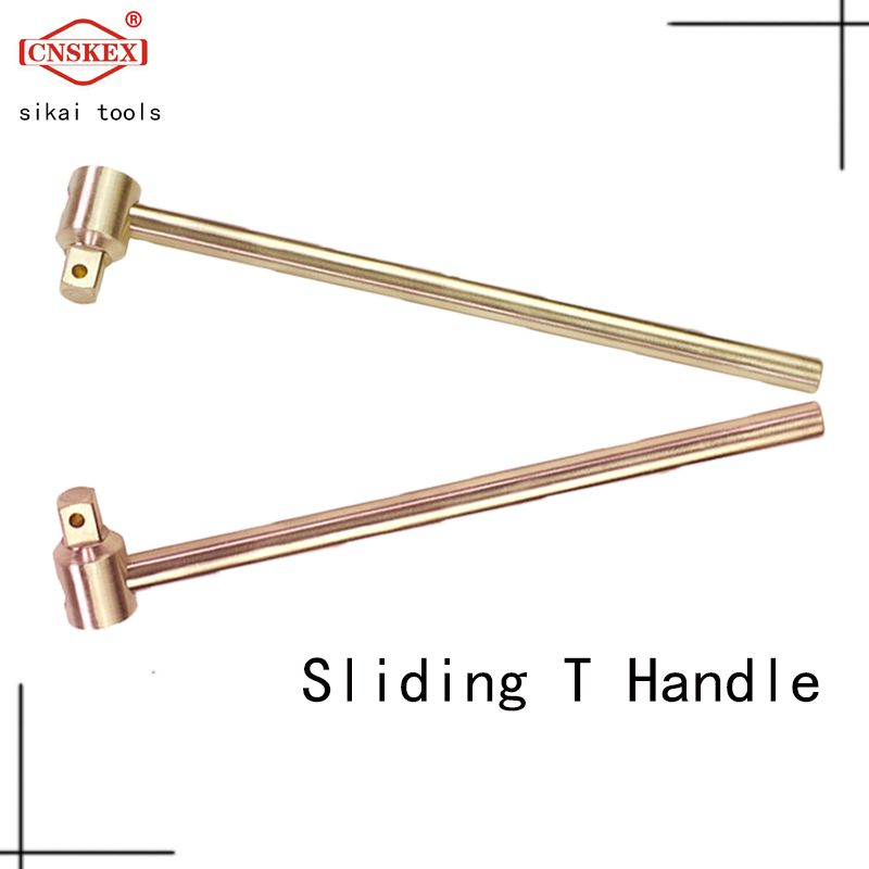 The handle of safety non-spark explosion-proof tool and explosion-proof sliding head is made of aluminum bronze and beryllium bronze