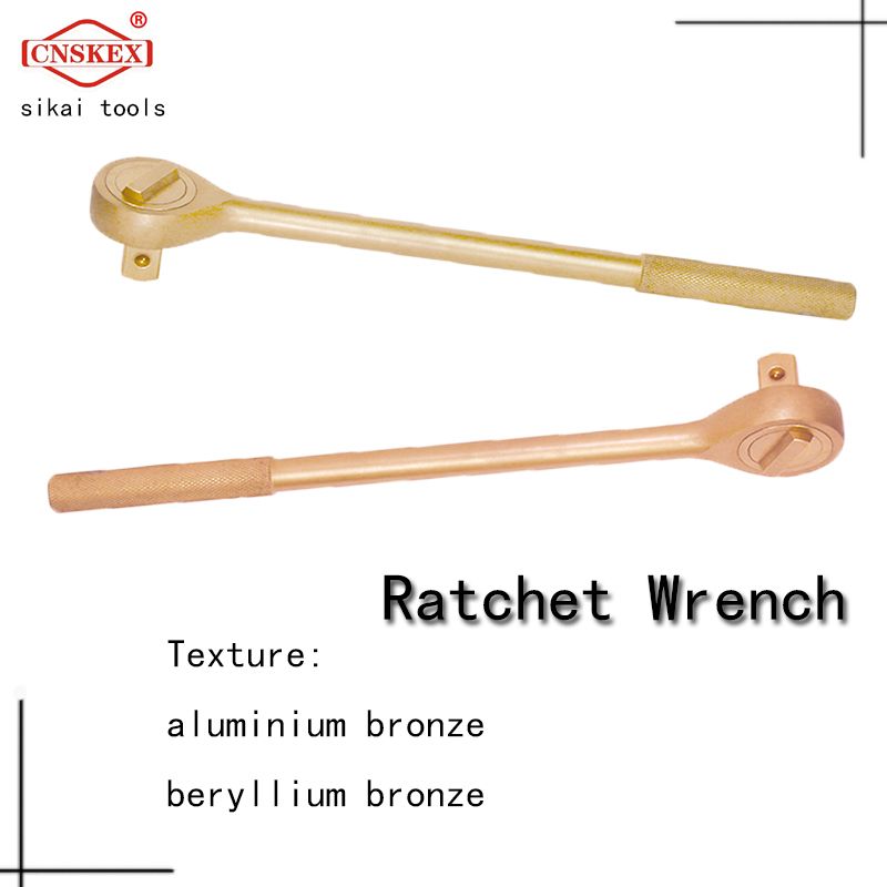 Safety non-spark explosion-proof tool explosion-proof reversing ratchet wrench is made of aluminum bronze and beryllium bronze