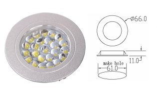 Round DC Powered LED Cabinet/Furniture/Wardrobe Down Light