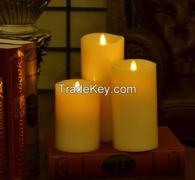 Led Flameless Moving Wick Led Pillar candles