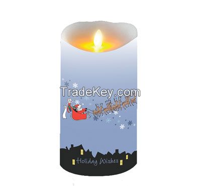 Church Warm Light Saint Moving Wick Silkscreen Printed Led Candles Religious