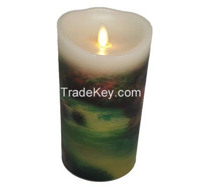 Church Warm Light Saint Moving Wick Silkscreen Printed Led Candles Religious