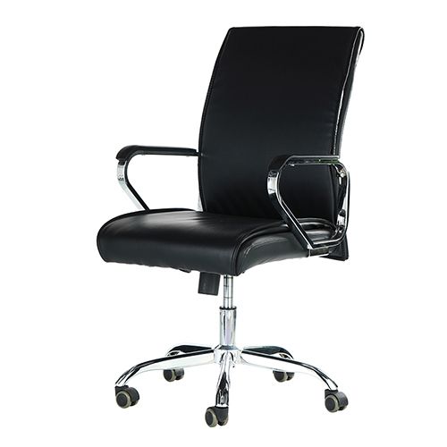 Transpearl Computer Chair High Back PU Leather Adjustable Office Chair with Arm/Back Tilt Function, Black