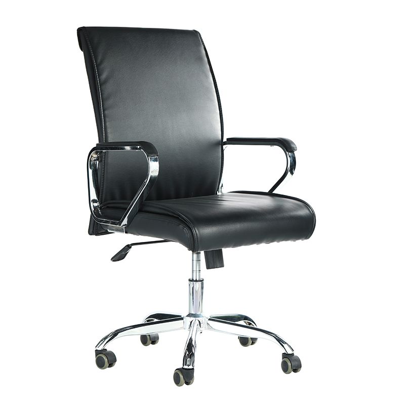 Transpearl Computer Chair High Back PU Leather Adjustable Office Chair with Arm/Back Tilt Function, Black