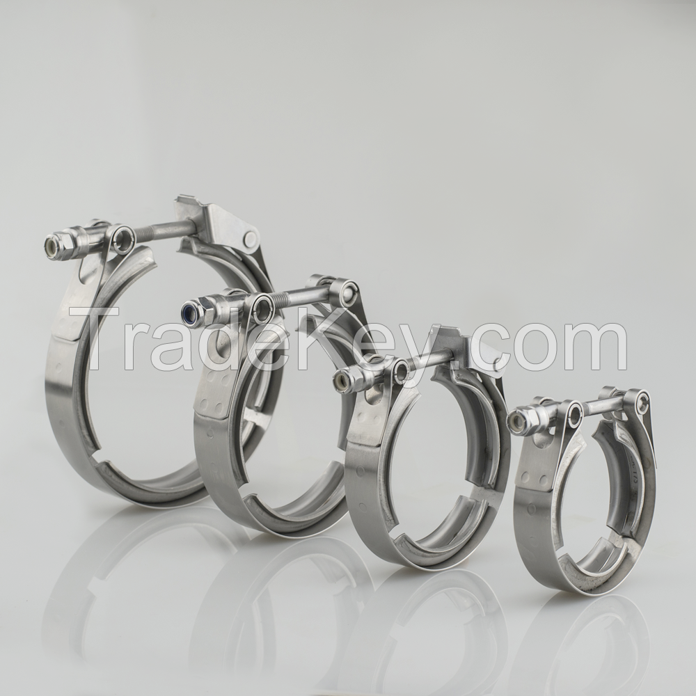 1.5''~6.0'' V Band Clamp Set Turbo Exhaust Clamp with Male and Female Flanges Stainless Steel Clamp